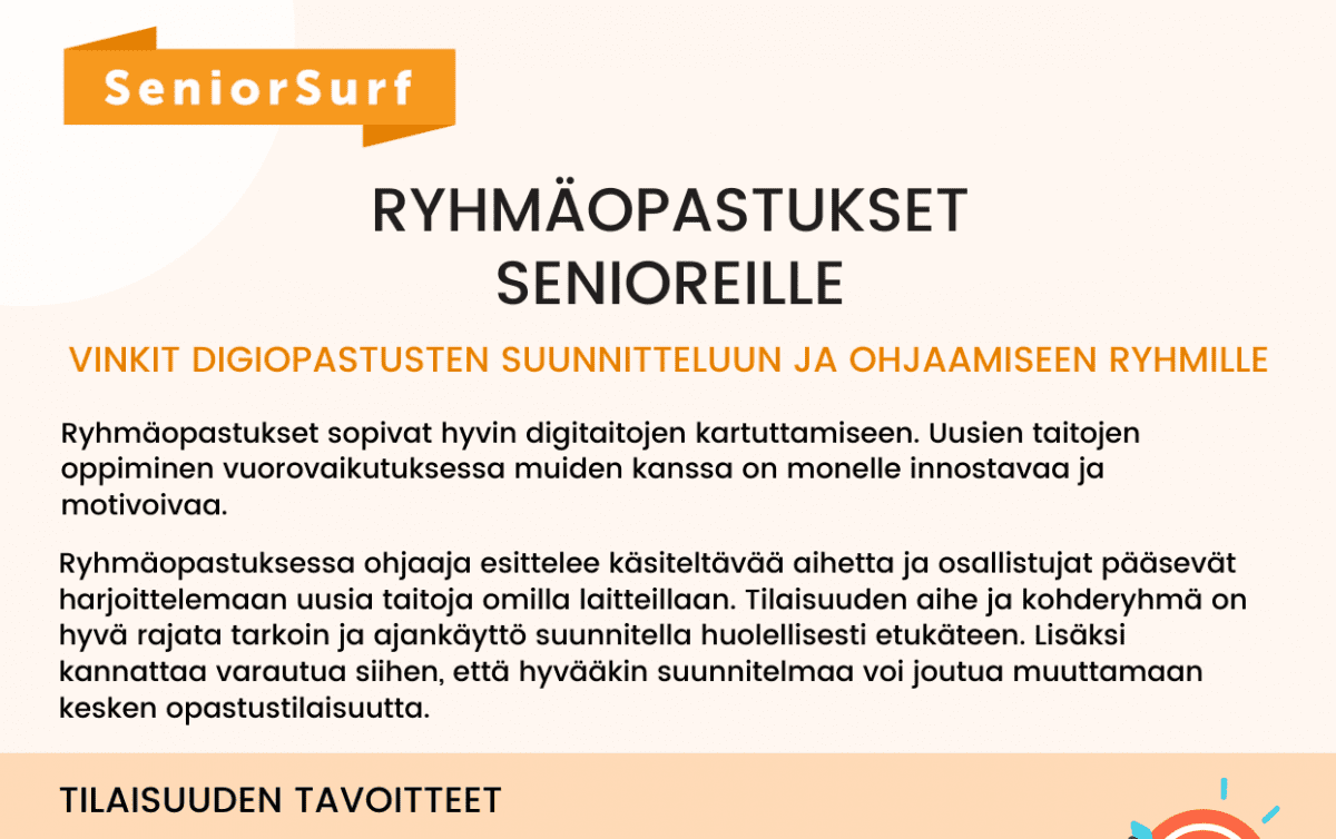 Ryhmäopastukset senioreille